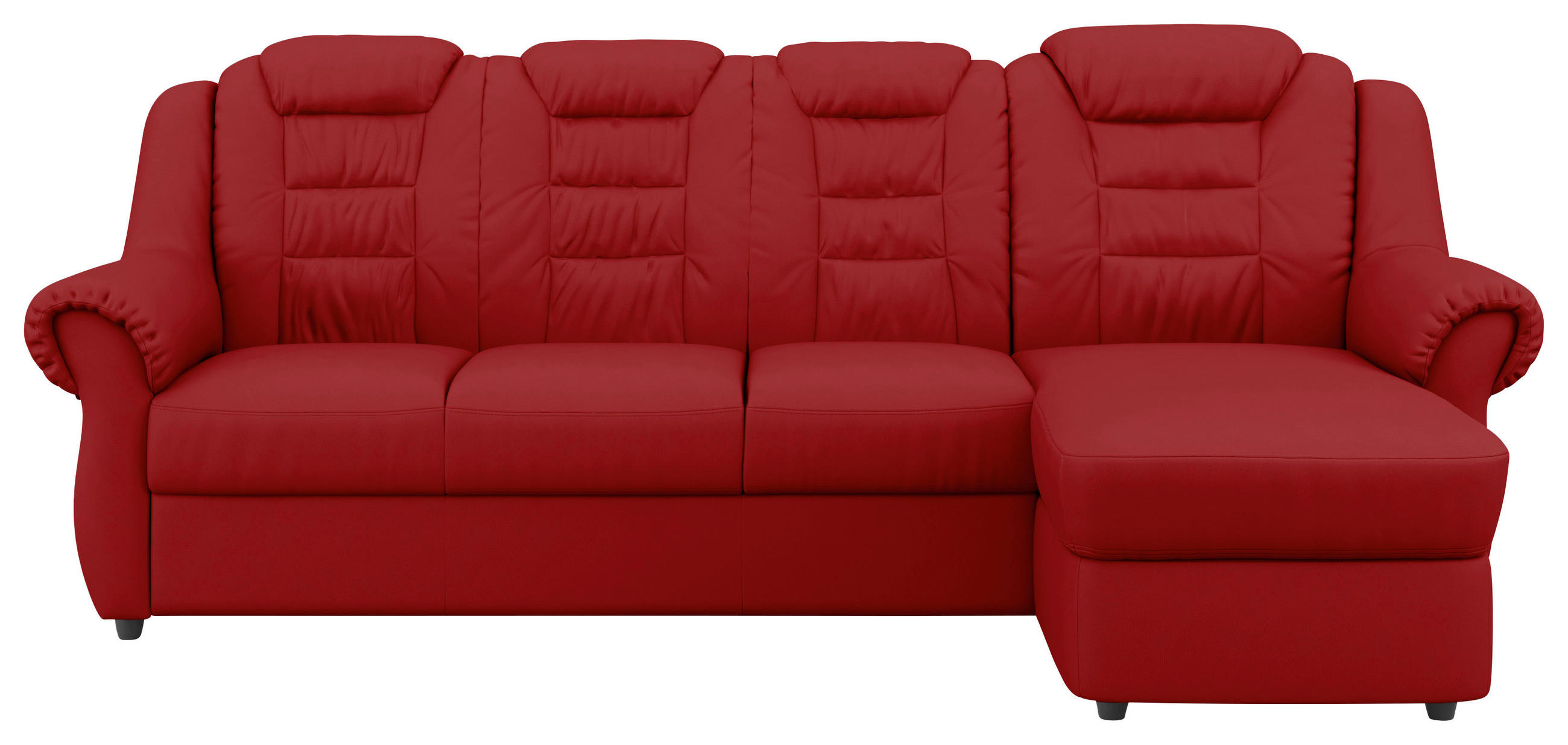 ECKSOFA in Lederlook Rot  - Rot/Schwarz, Konventionell, Kunststoff/Textil (262/165cm) - Livetastic