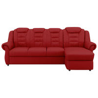 ECKSOFA in Lederlook Rot  262/165 cm  - Rot/Schwarz, KONVENTIONELL, Kunststoff/Textil (262/165cm) - Livetastic