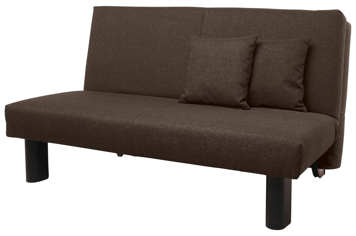 SCHLAFSOFA  in Flachgewebe Braun  - Schwarz/Braun, Design, Textil/Metall (145/84/100cm) - Max Winzer
