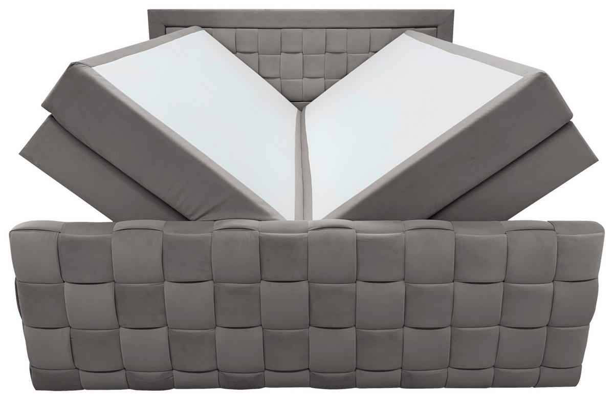 BOXSPRINGOVÁ POSTEĽ, 140/200 cm grafitová - grafitová, Modern, textil (140/200cm) - Livetastic