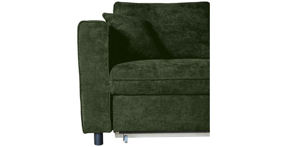 ECKSOFA Dunkelgrün Flachgewebe  - Dunkelgrün/Schwarz, KONVENTIONELL, Textil/Metall (252/162cm) - Carryhome