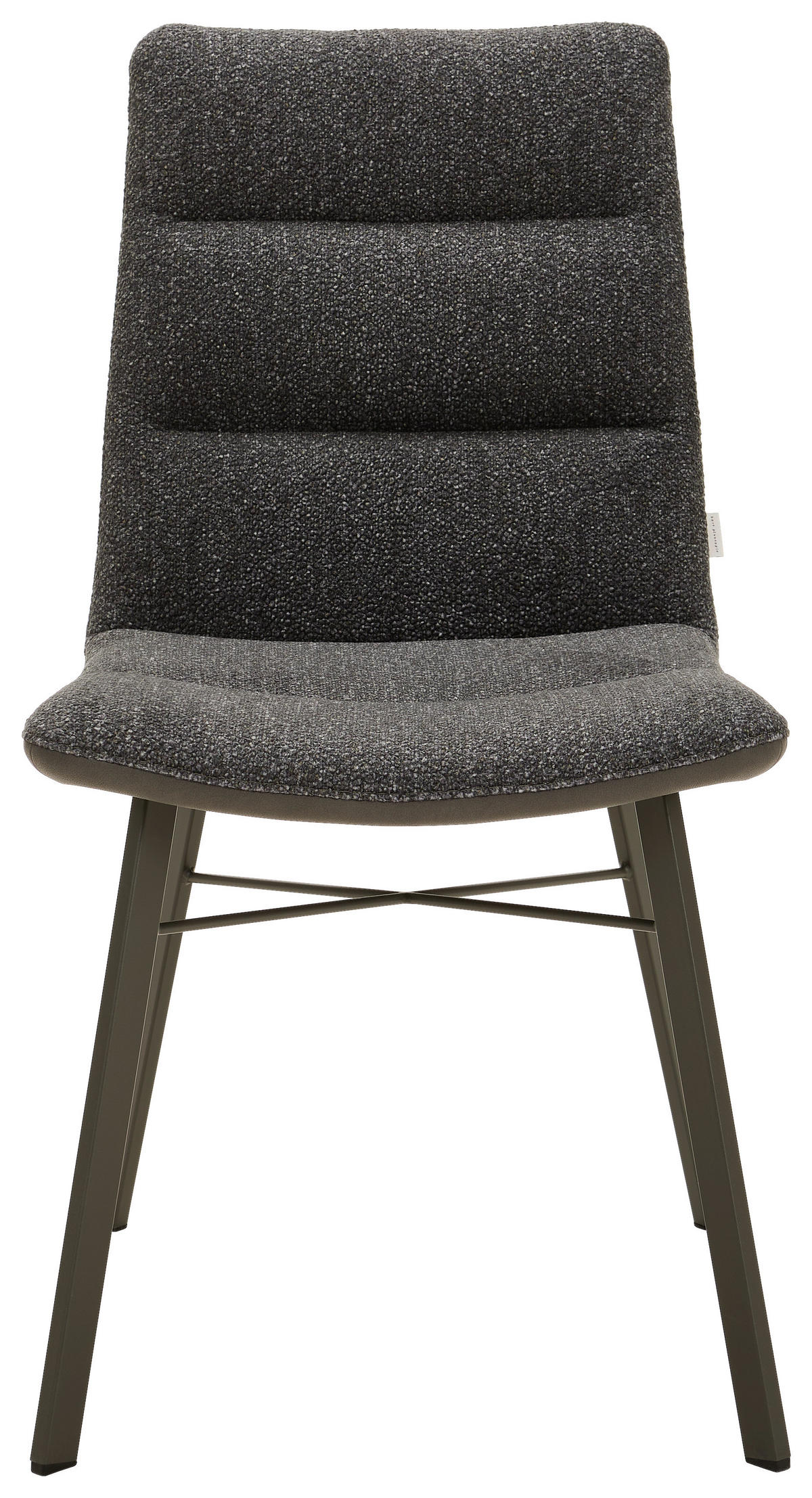 STUHL Bouclé Dunkelgrau  - Dunkelgrau/Hellgrau, Design, Textil/Metall (49/88,5/65cm) - Bert Plantagie