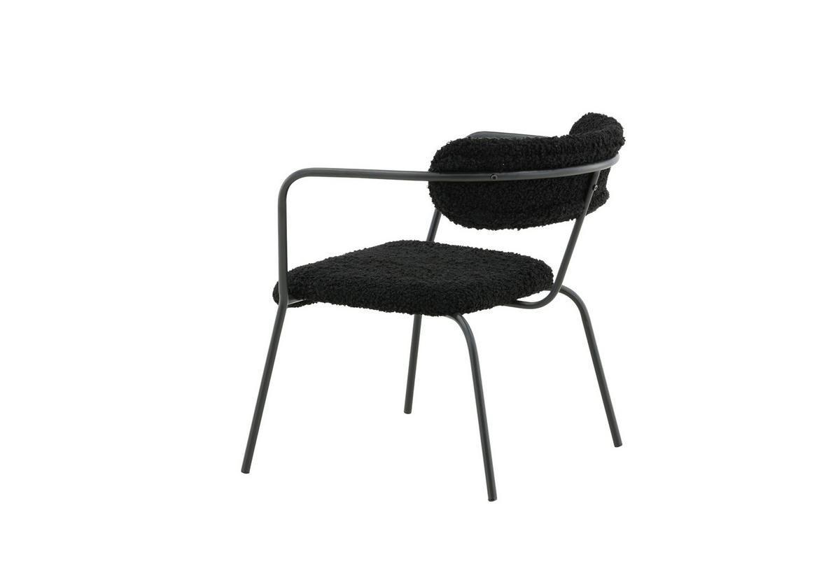 SESSEL in Teddystoff Schwarz  - Schwarz, Design, Textil/Metall (68/69/67cm) - Livetastic
