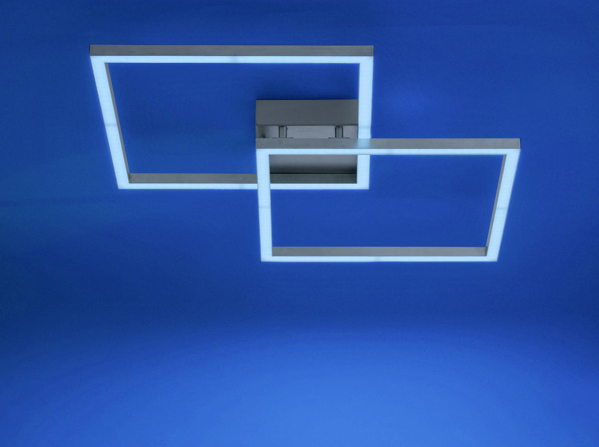LED-DECKENLEUCHTE Lolasmart-Maxi  Smart 63/63/8,5 cm   - Silberfarben, Design, Kunststoff/Metall (63/63/8,5cm)