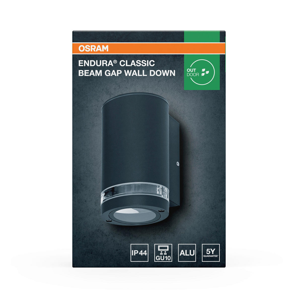 AUßENLEUCHTE 10,4/9,2/16,3 cm   - Dunkelgrau, Basics, Glas/Metall (10,4/9,2/16,3cm) - Osram