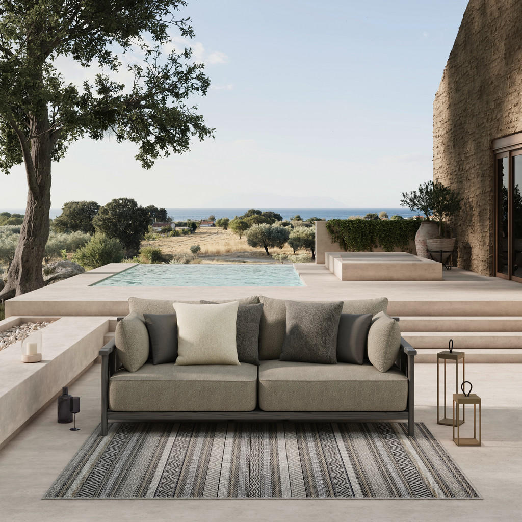 Thumbnail - Dieter Knoll 2-Sitzer-Sofa Mari, Anthrazit, Taupe, Holz, Textil, Esche, vollmassiv, Füllung: Polyurethan (Pur), 219x83x9...