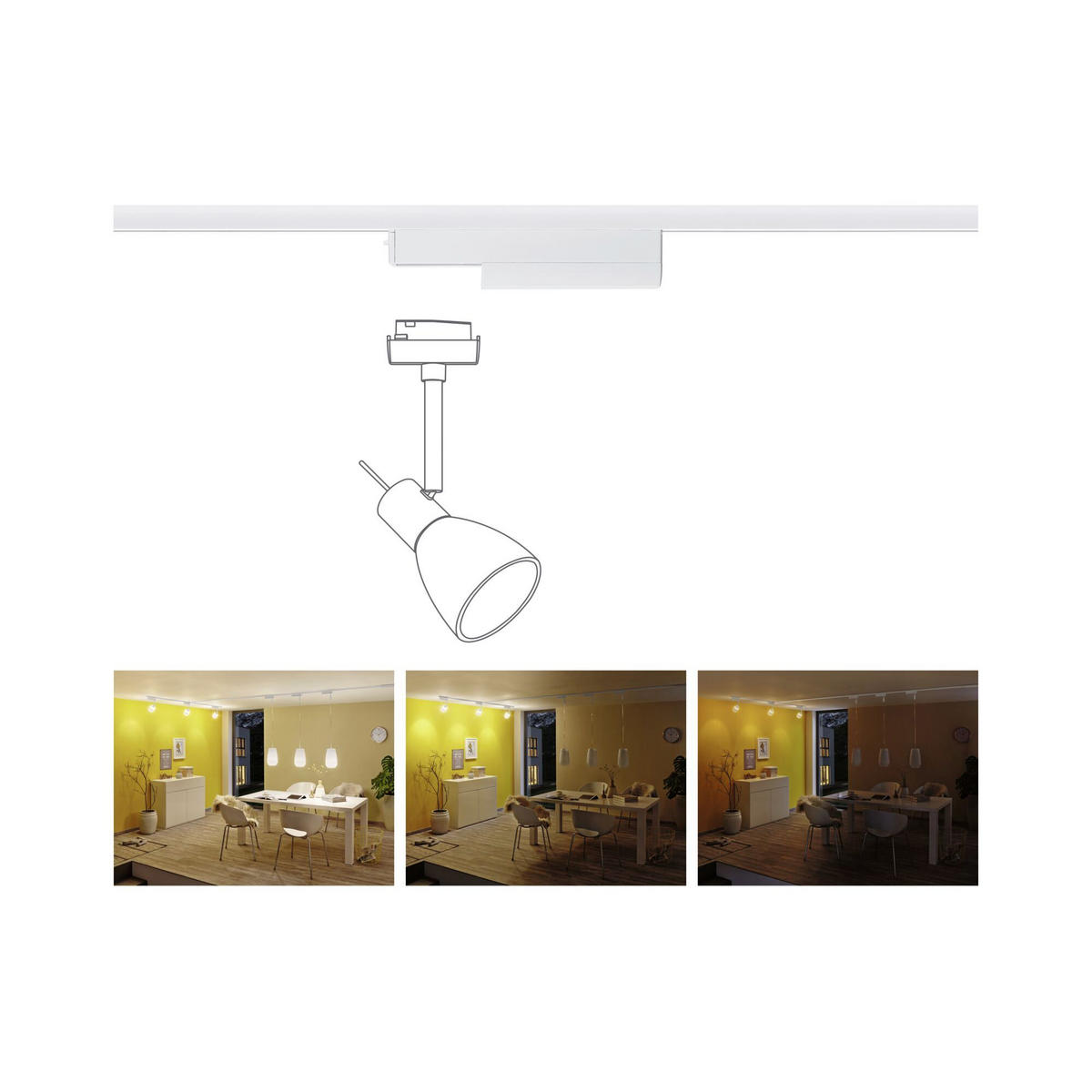 SCHIENENSYSTEM-ADAPTER 95523 16,6/5,0 cm   - Weiß, Basics, Kunststoff (16,6/5,0cm) - Paulmann