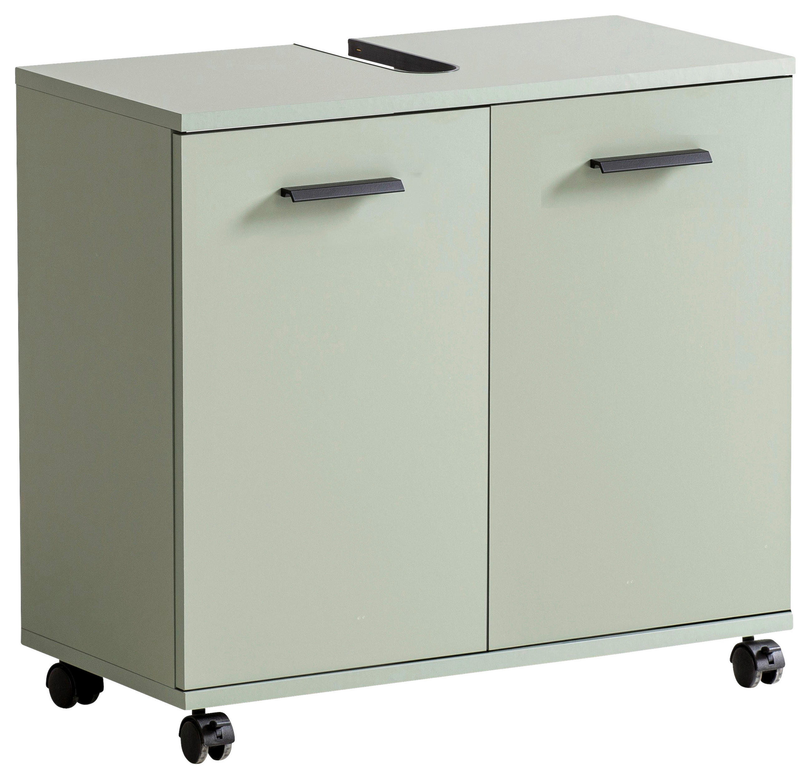 WASCHBECKENUNTERSCHRANK 60/63,4/32,6 cm  - Chromfarben/Pastellgrün, KONVENTIONELL, Holzwerkstoff/Kunststoff (60/63,4/32,6cm) - Stylife