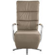 RELAXSESSEL in Leder Braun  - Chromfarben/Braun, Design, Leder/Metall (64/112/80cm) - Cantus