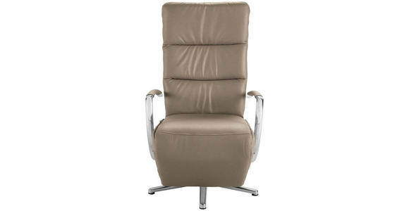 RELAXSESSEL in Leder Braun  - Chromfarben/Braun, Design, Leder/Metall (64/112/80cm) - Cantus