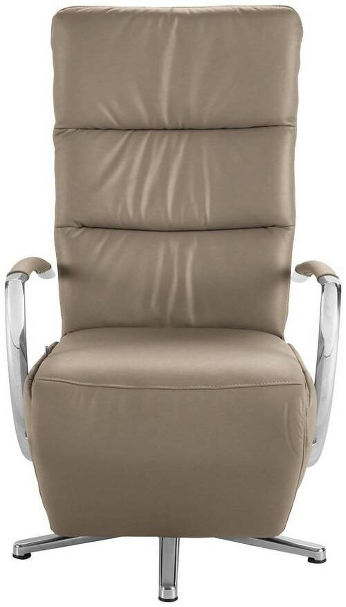 RELAXSESSEL in Leder Braun  - Chromfarben/Braun, Design, Leder/Metall (64/112/80cm) - Cantus