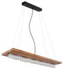 LED-HÄNGELEUCHTE  - Opal/Schwarz, Design, Holz/Kunststoff (100/25/145cm) - Globo