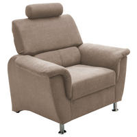 SESSEL Mikrofaser Taupe    - Taupe/Chromfarben, KONVENTIONELL, Holz/Textil (105/95/96cm) - Livetastic