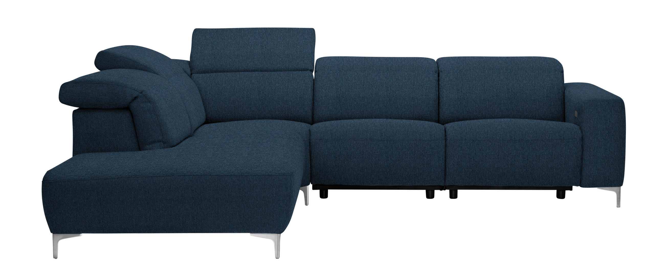 ECKSOFA Dunkelblau Flachgewebe  - Dunkelblau, Design, Textil/Metall (238/290cm) - Pure Home Lifestyle