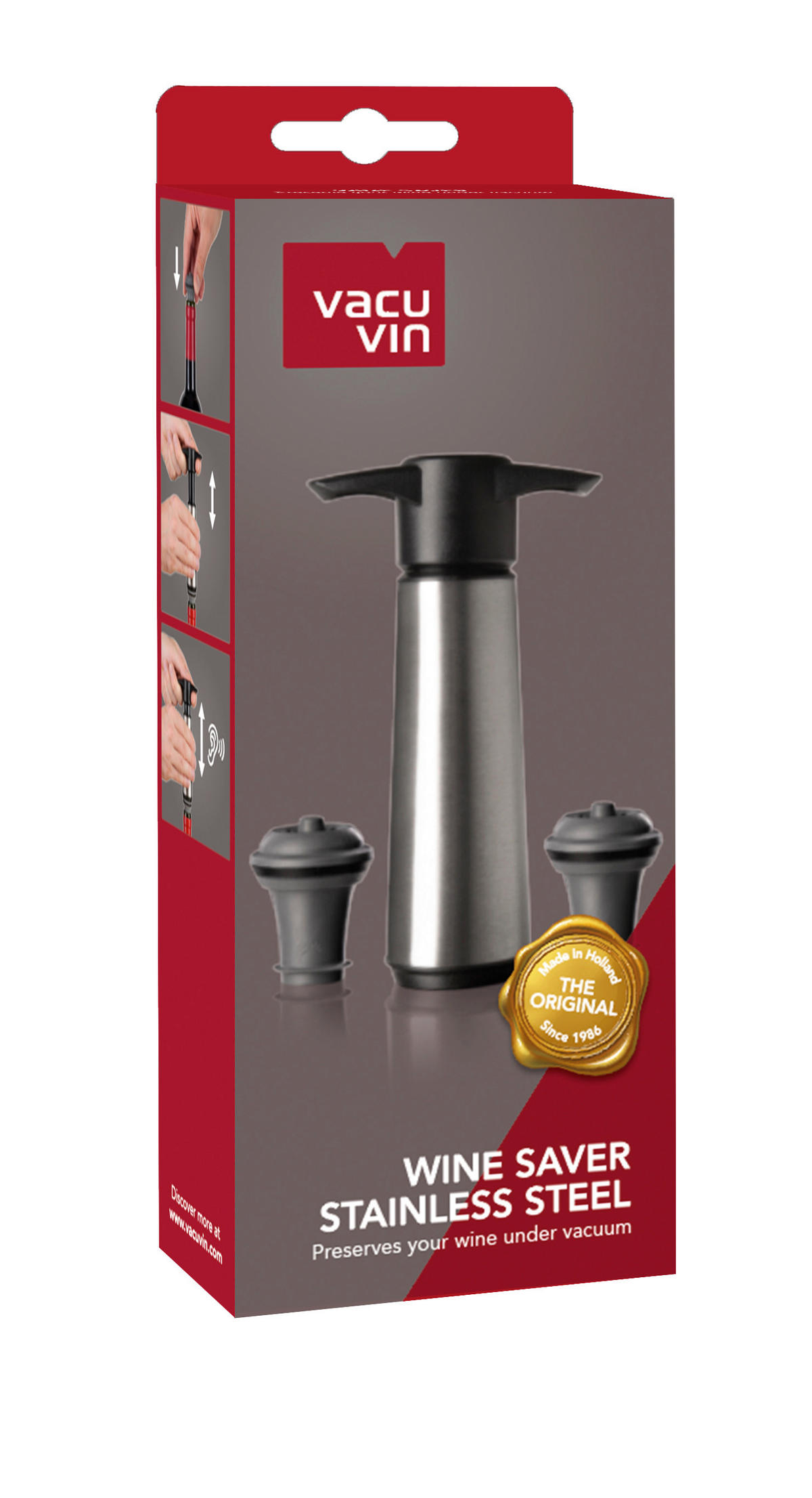 SET ZA VINO  - Basics, metal/plastika - Vacu Vin