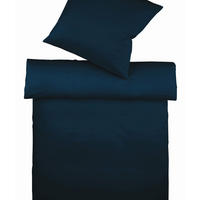 BETTWÄSCHE Makosatin 155/220 cm  - Dunkelblau, Basics, Textil (155/220cm) - Fleuresse