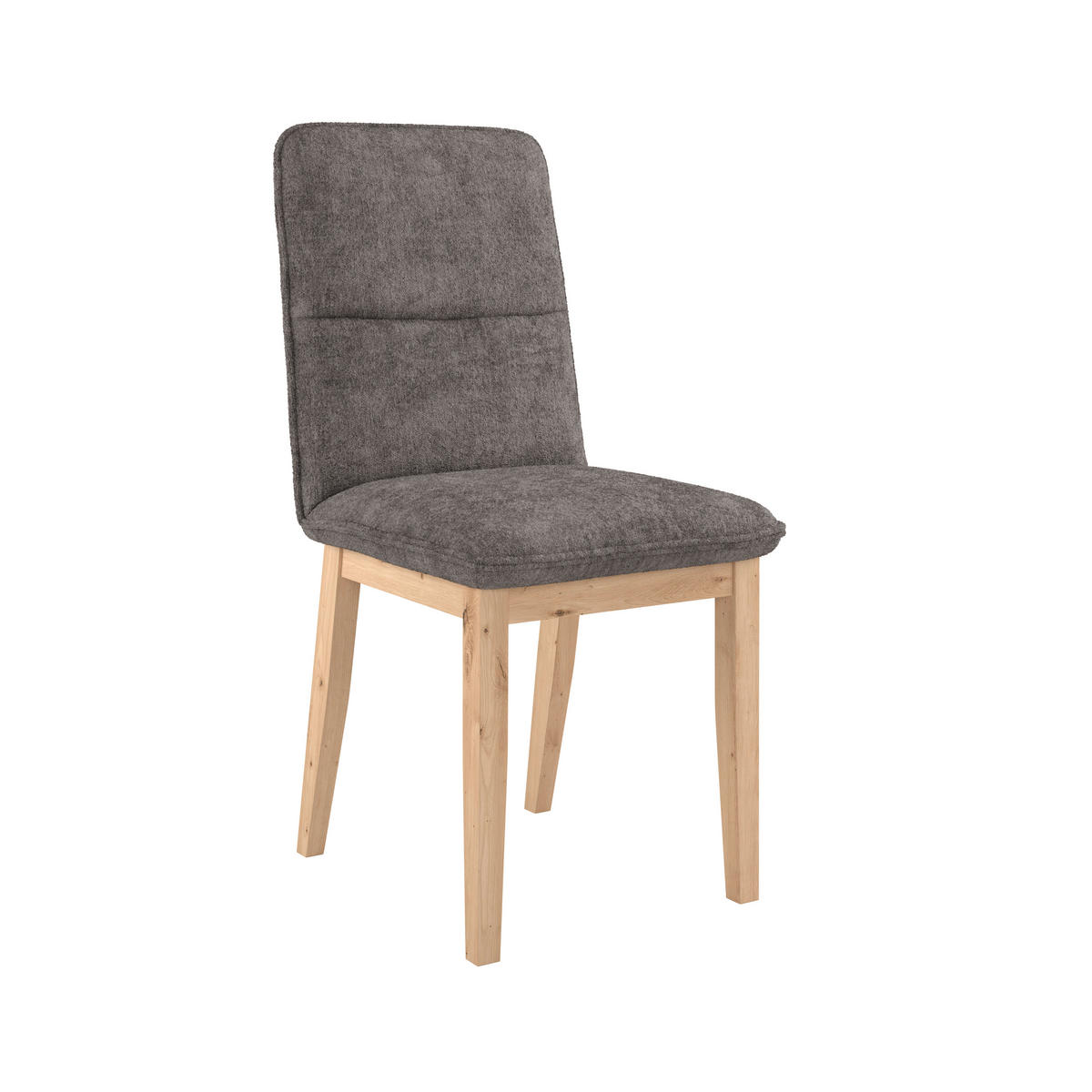 STUHL Webstoff Grau Eiche vollmassiv  - Eichefarben/Grau, KONVENTIONELL, Holz/Textil (47/91/44cm) - James Wood