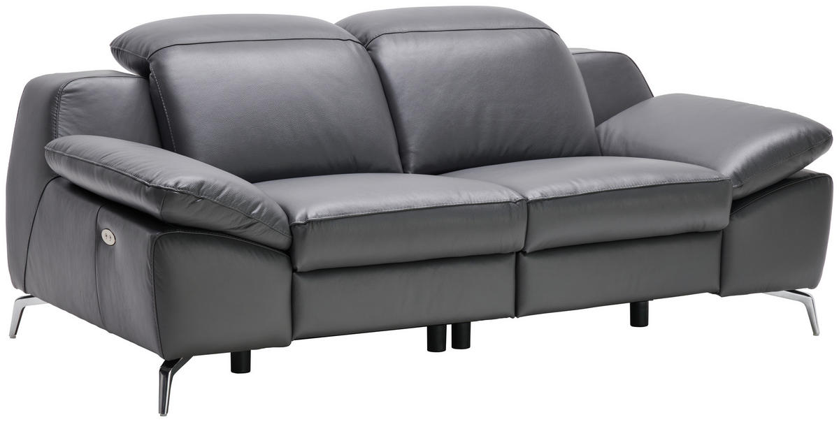 2-SITZER-SOFA Anthrazit Echtleder  - Anthrazit, Design, Leder/Metall (194/83-99/110cm) - Celina Home