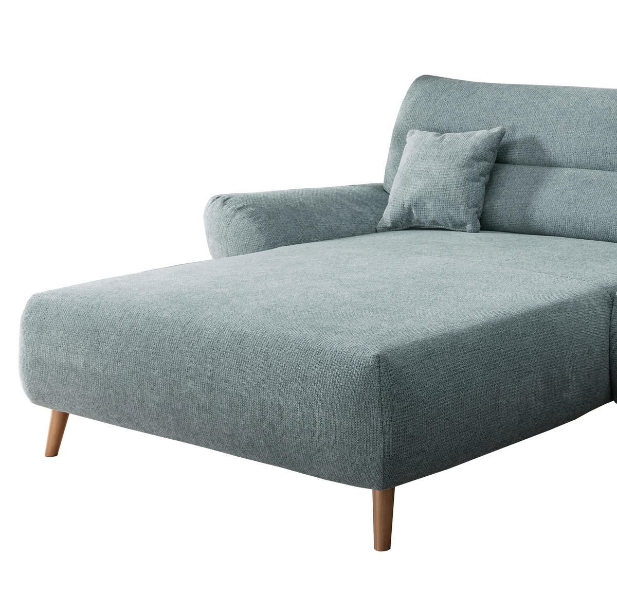 ECKSOFA in Chenille Mintgrün  - Wildeiche/Mintgrün, Modern, Holz/Textil (166/290cm) - MID.YOU