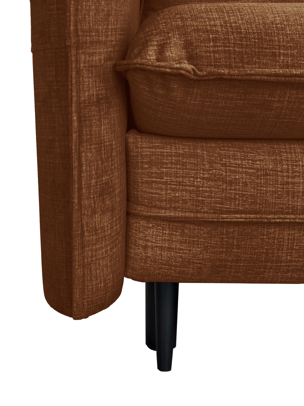 SCHLAFSOFA Flachgewebe Rostfarben  - Rostfarben/Schwarz, Design, Holz/Kunststoff (216/96/102cm) - MID.YOU