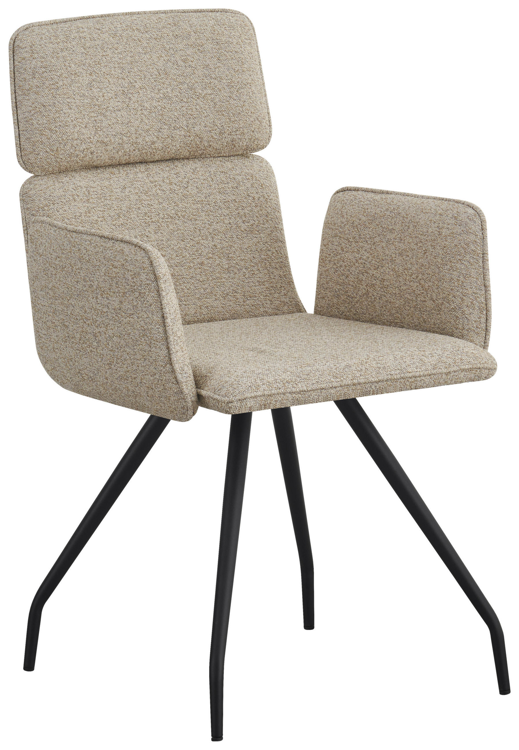 ARMLEHNSTUHL  in Eisen Webstoff  - Beige/Schwarz, Design, Textil/Metall (58/90/62cm) - Stylife