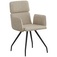 STOL MED ARMSTÖD järn vävt tyg  - beige/svart, Design, metall/textil (58/90/62cm) - Stylife
