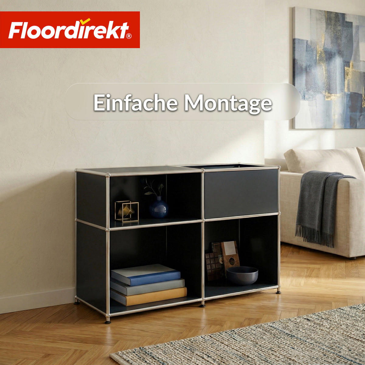 SIDEBOARD Concept Epure MK-030 88/65/40 cm  - Schwarz, Basics, Metall (88/65/40cm) - Floordirekt