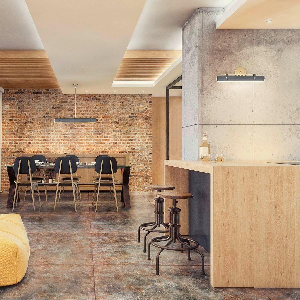 LED-WANDLEUCHTE Alora   - Messingfarben, KONVENTIONELL, Leder/Kunststoff (18,2/50,2/11,4cm) - Elstead Lighting