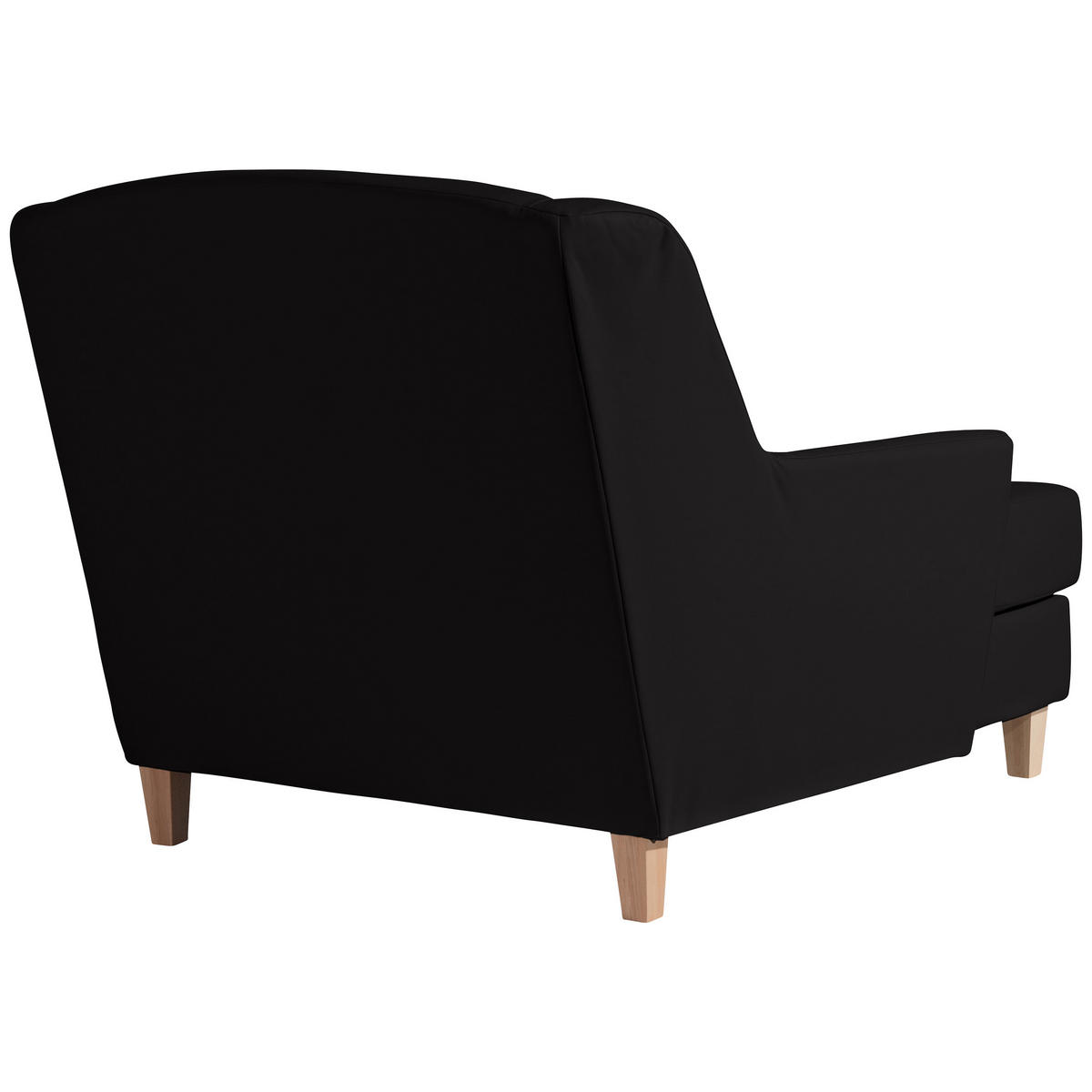 XXL-SESSEL in Lederlook Schwarz  - Schwarz/Naturfarben, Modern, Holz/Holzwerkstoff (136/107/142cm) - Max Winzer