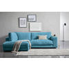 ECKSOFA in Cord Petrol  224/265 cm  - Petrol/Schwarz, Design, Kunststoff/Textil (224/265cm) - Hom`in