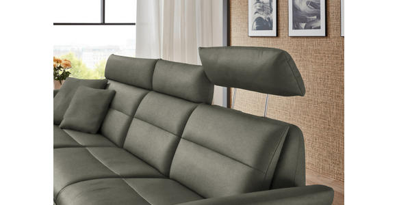 ECKSOFA in Echtleder Grau 169/298 cm - Schwarz/Grau, Design, Leder/Metall (169/298cm) - Dieter Knoll