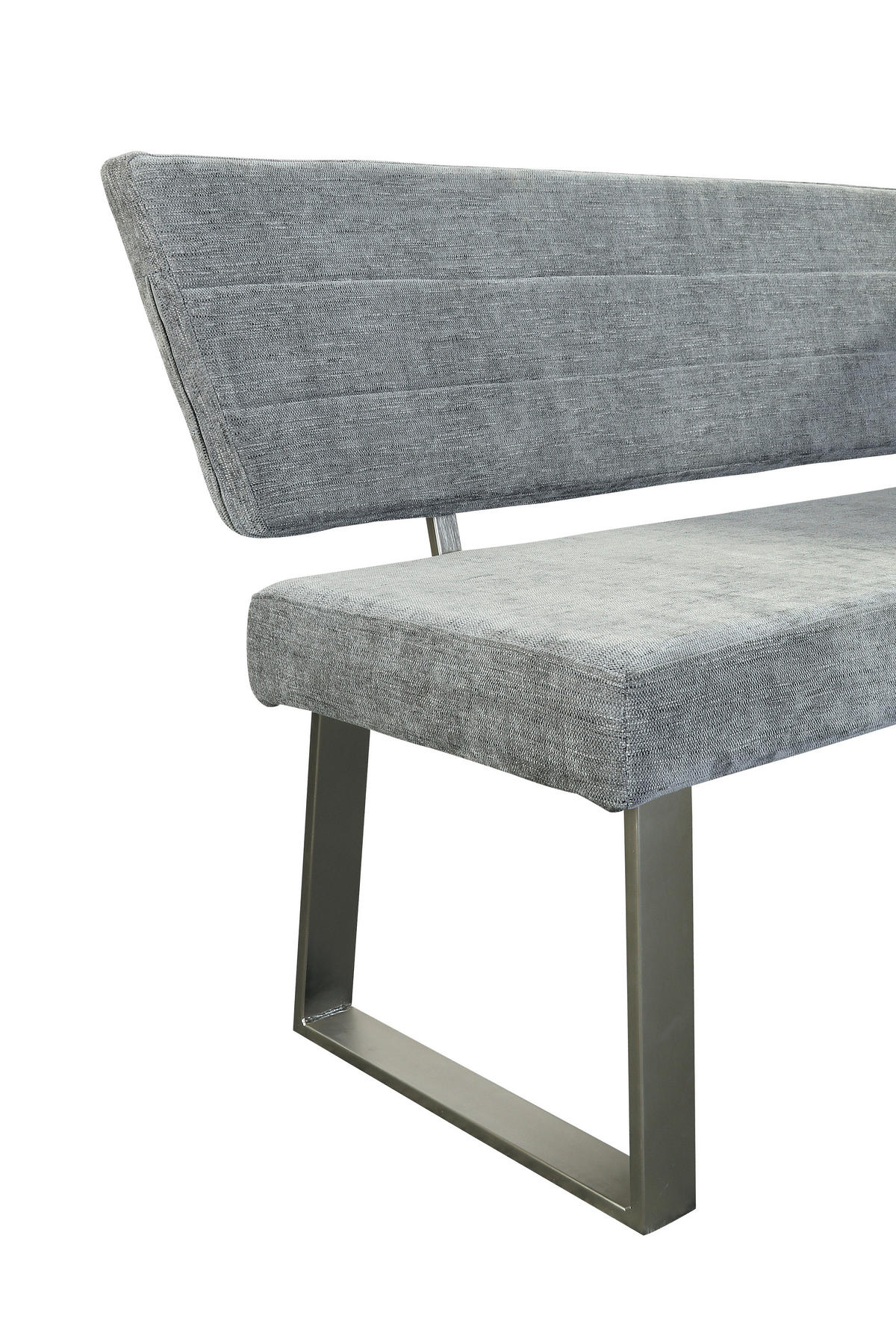 ECKBANK 142,5/187 cm Webstoff Hellgrau   - Hellgrau/Nickelfarben, MODERN, Textil/Metall (142,5/187cm) - MID.YOU