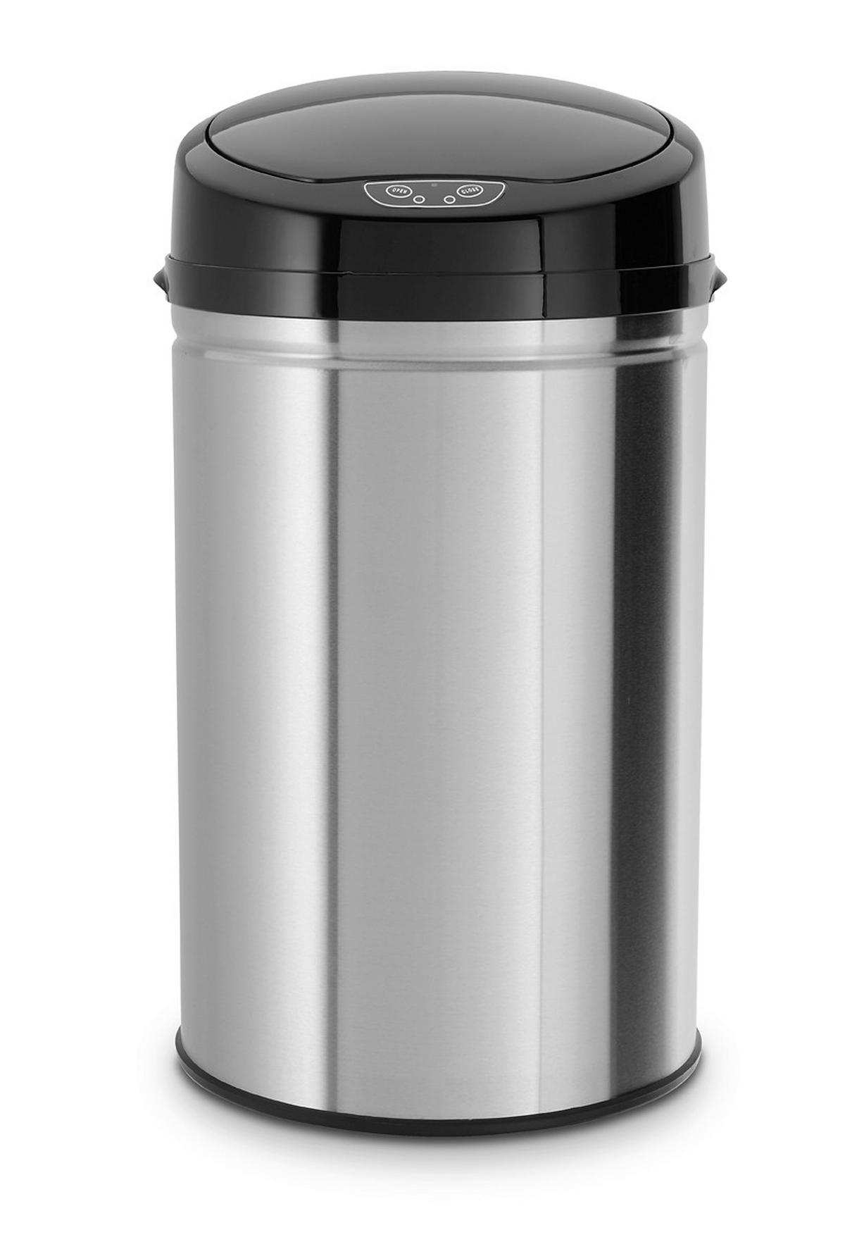 ABFALLEIMER 30 l  Metall  - Silberfarben/Schwarz, Trend, Kunststoff/Metall (31/31/61,5cm) - Echtwerk