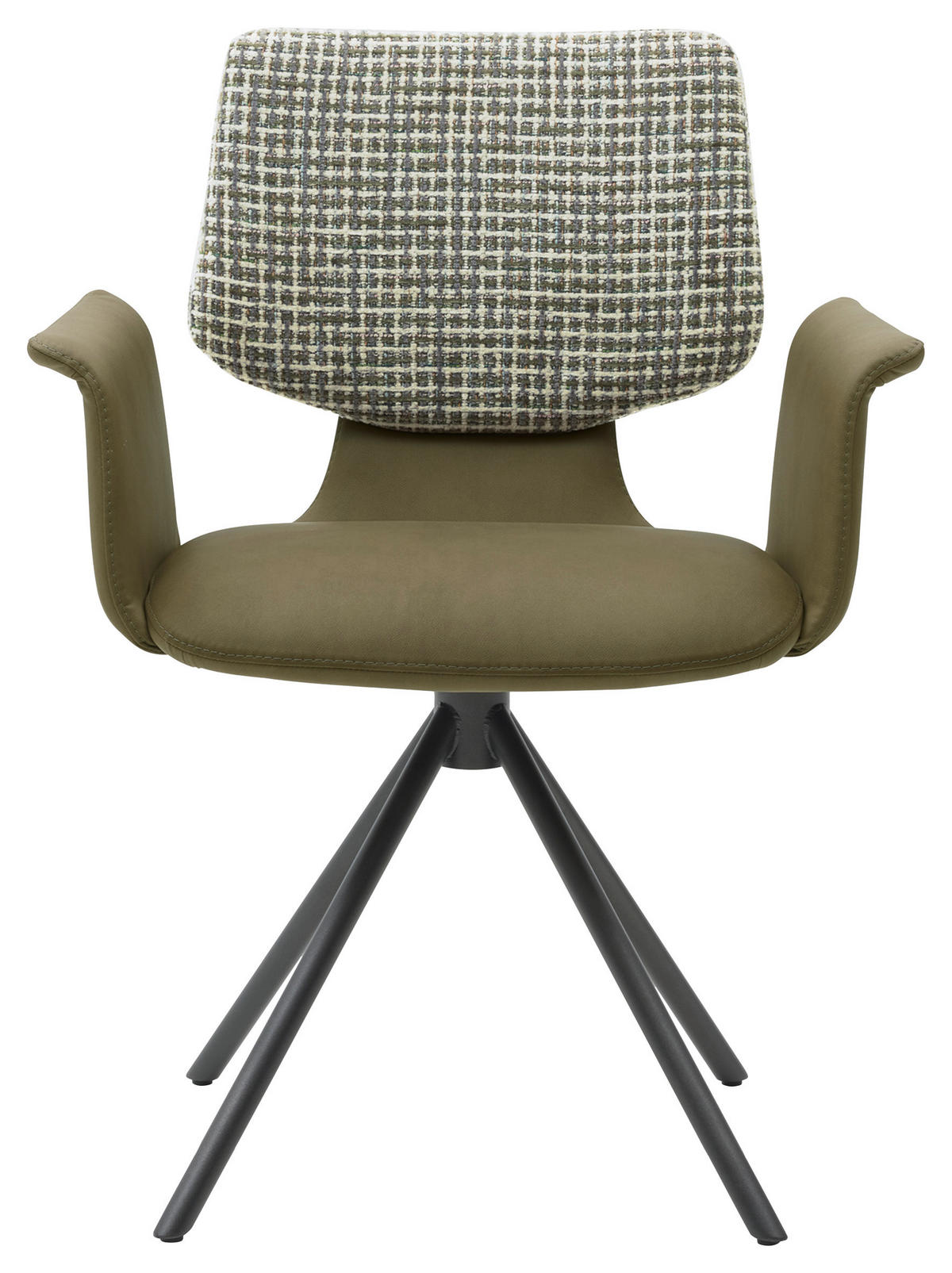 ARMLEHNSTUHL  in Lederlook, beschichtet  - Anthrazit/Beige, Design, Textil/Metall (64/87/56,5cm) - Musterring