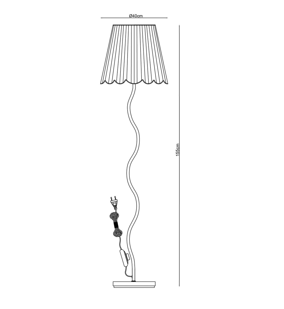 STEHLEUCHTE 40/155 cm    - Naturfarben/Weiß, KONVENTIONELL, Papier/Metall (40/155cm) - Collet's Monde