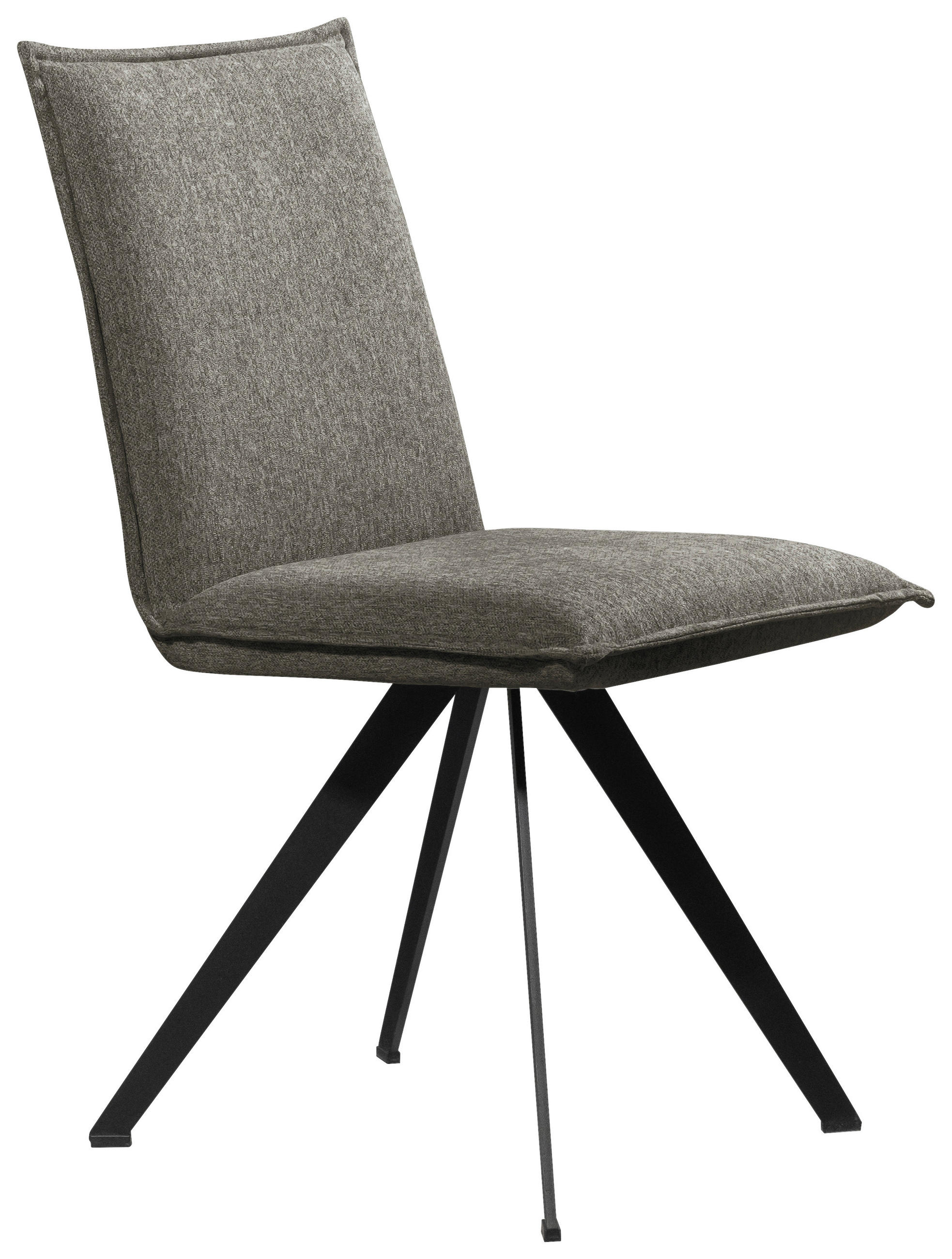 STUHL Webstoff Schwarz, Dunkelgrau Buche massiv  - Dunkelgrau/Schwarz, Basics, Holz/Textil (46/91/61cm) - Carryhome