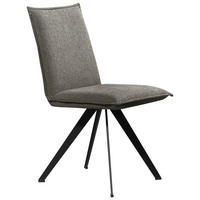 STUHL Webstoff Schwarz, Dunkelgrau Buche massiv  - Dunkelgrau/Schwarz, Basics, Holz/Textil (46/91/61cm) - Carryhome
