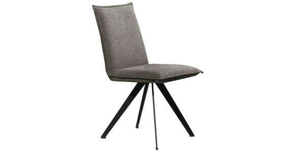 STUHL Webstoff Dunkelgrau, Schwarz Buche massiv - Dunkelgrau/Schwarz, Basics, Holz/Textil (46/91/61cm) - Carryhome