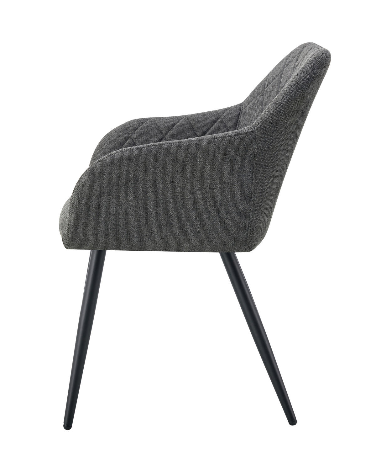 STUHL-SET 2 Stück  in Webstoff  - Anthrazit/Schwarz, MODERN, Textil/Metall (56/83/60cm) - MID.YOU