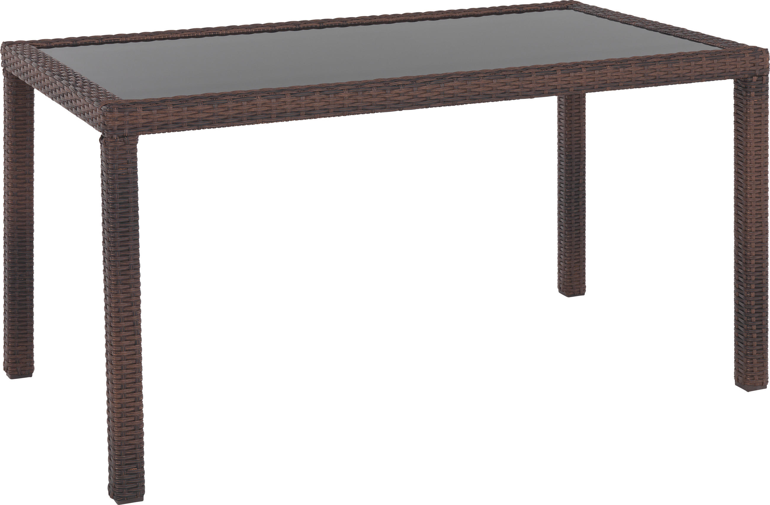 Masă Grădină 140/80/74 cm   - maro/negru, Romantik / Landhaus, plastic/sticlă (140/80/74cm) - Ambia Garden