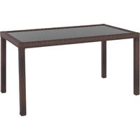 Masă Grădină 140/80/74 cm   - maro/negru, Romantik / Landhaus, plastic/sticlă (140/80/74cm) - Ambia Garden