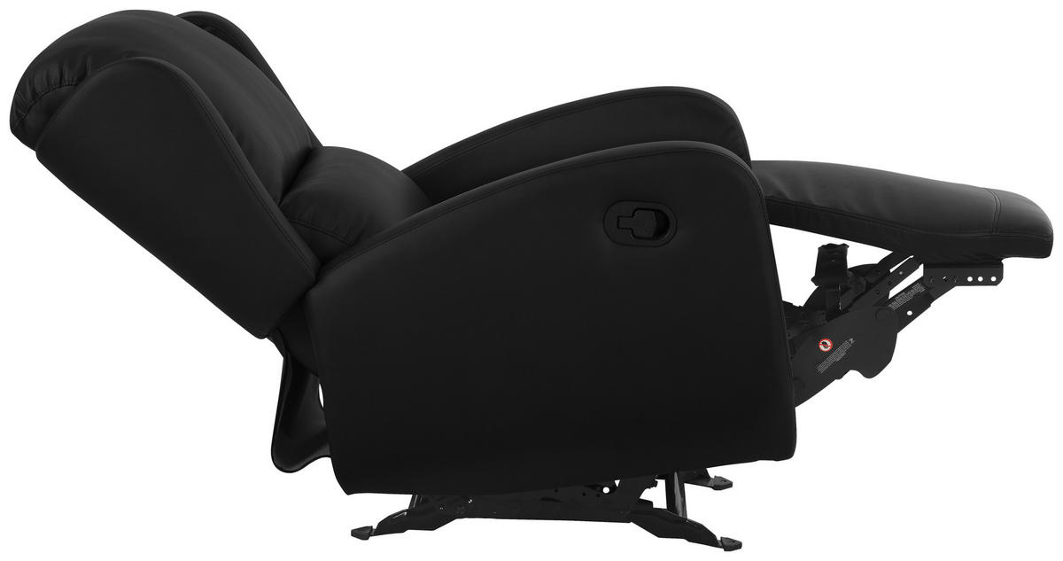 RELAXSESSEL Lederlook    - Schwarz, KONVENTIONELL, Textil/Metall (75/107/97cm) - MID.YOU