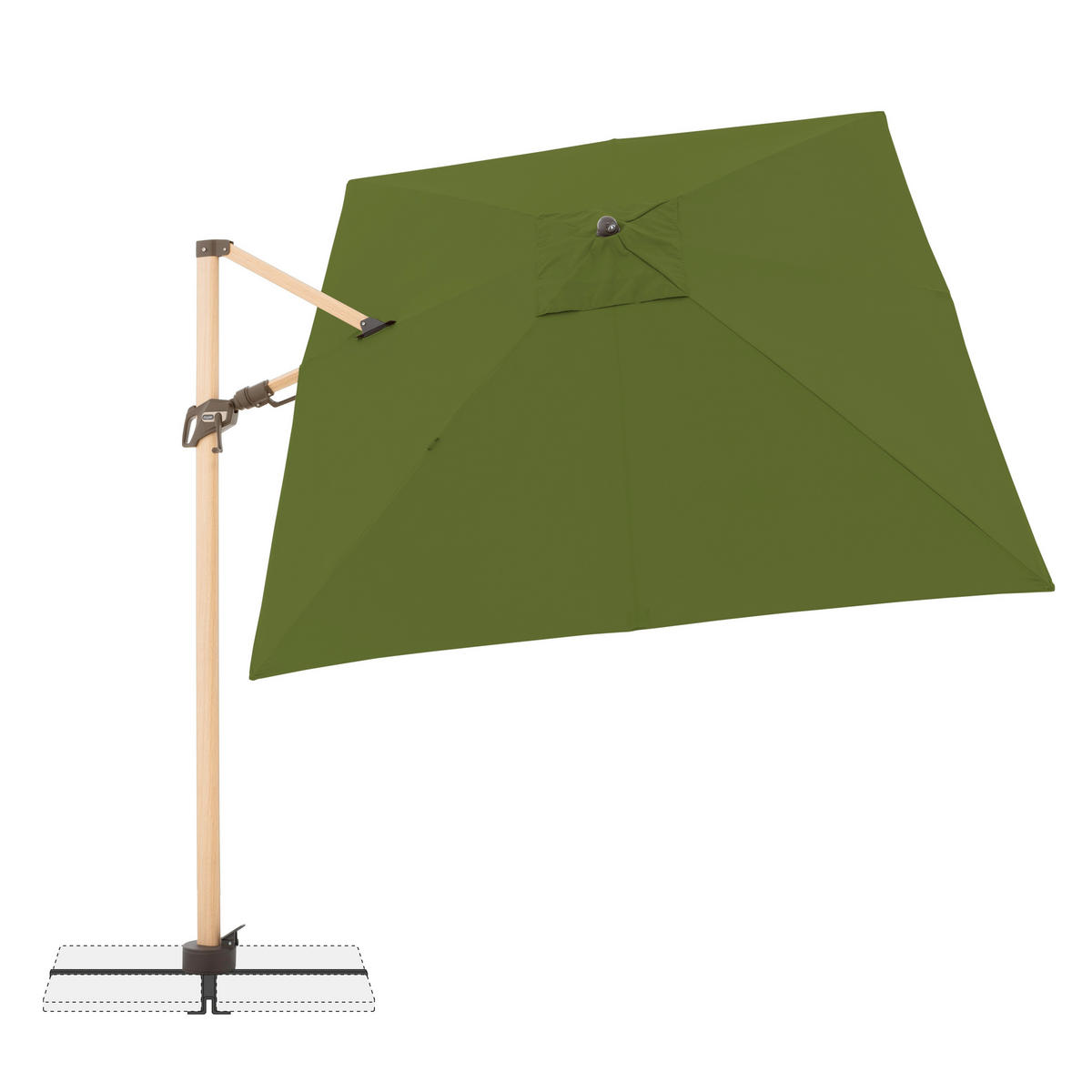 AMPELSCHIRM 300X220 cm Grün  - Eschefarben/Grün, Basics, Textil/Metall (300/220cm) - Doppler