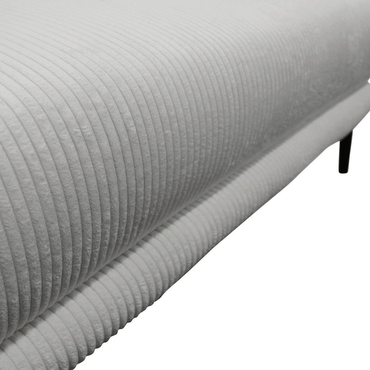 WOHNLANDSCHAFT NUOVO U Hellgrau Cord  - Hellgrau/Schwarz, Design, Textil/Metall (194/360/194cm) - MID.YOU