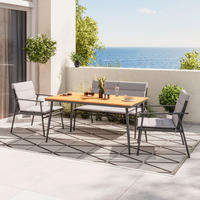 GARTENMÖBEL-SET  7-teilig  - Dunkelgrau/Naturfarben, Lifestyle, Kunststoff/Textil (63,5/82/70cm) - Ambia Garden