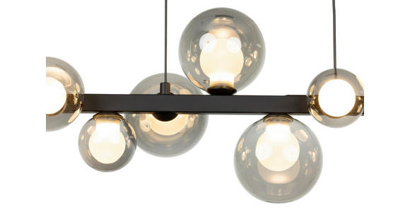 LED-HÄNGELEUCHTE Regulus 95/27/150 cm  - Schwarzbraun, Design, Glas/Metall (95/27/150cm) - Dieter Knoll