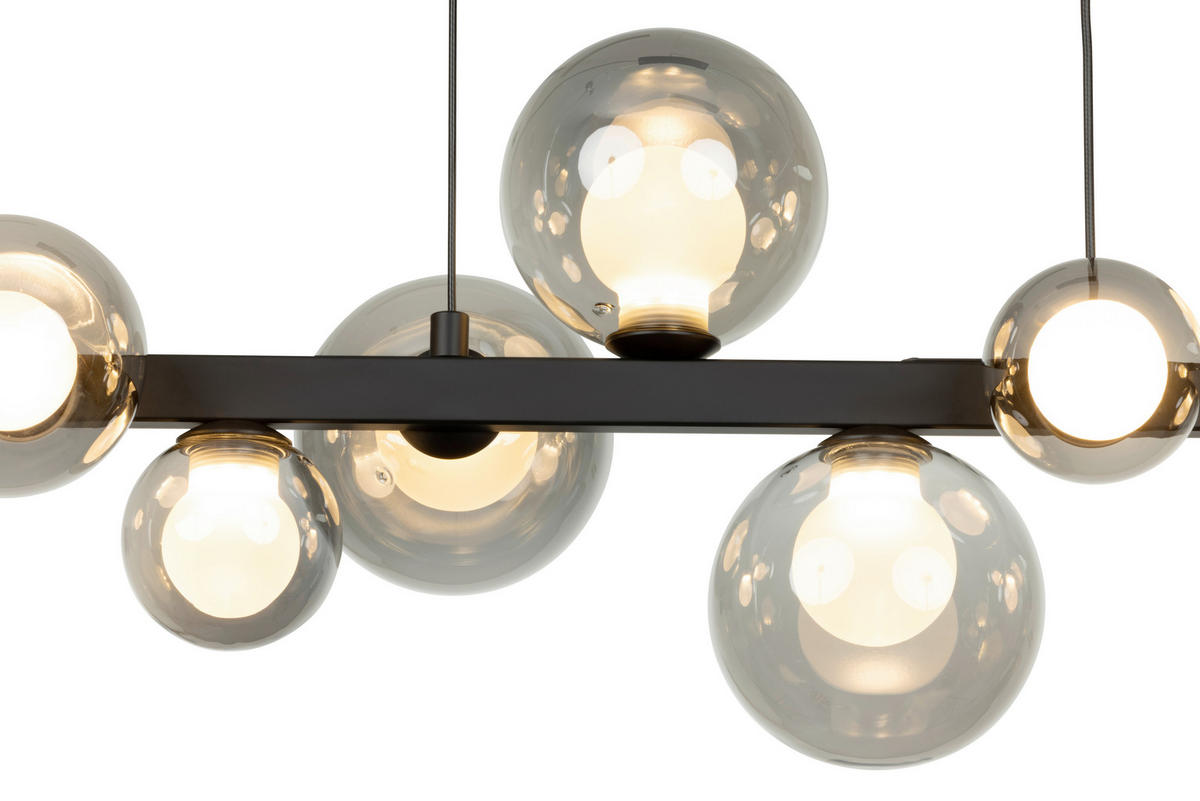 Lampă Suspendată Cu Led 95/27/150 cm  - negru maroniu, Design, sticlă/metal (95/27/150cm) - Dieter Knoll