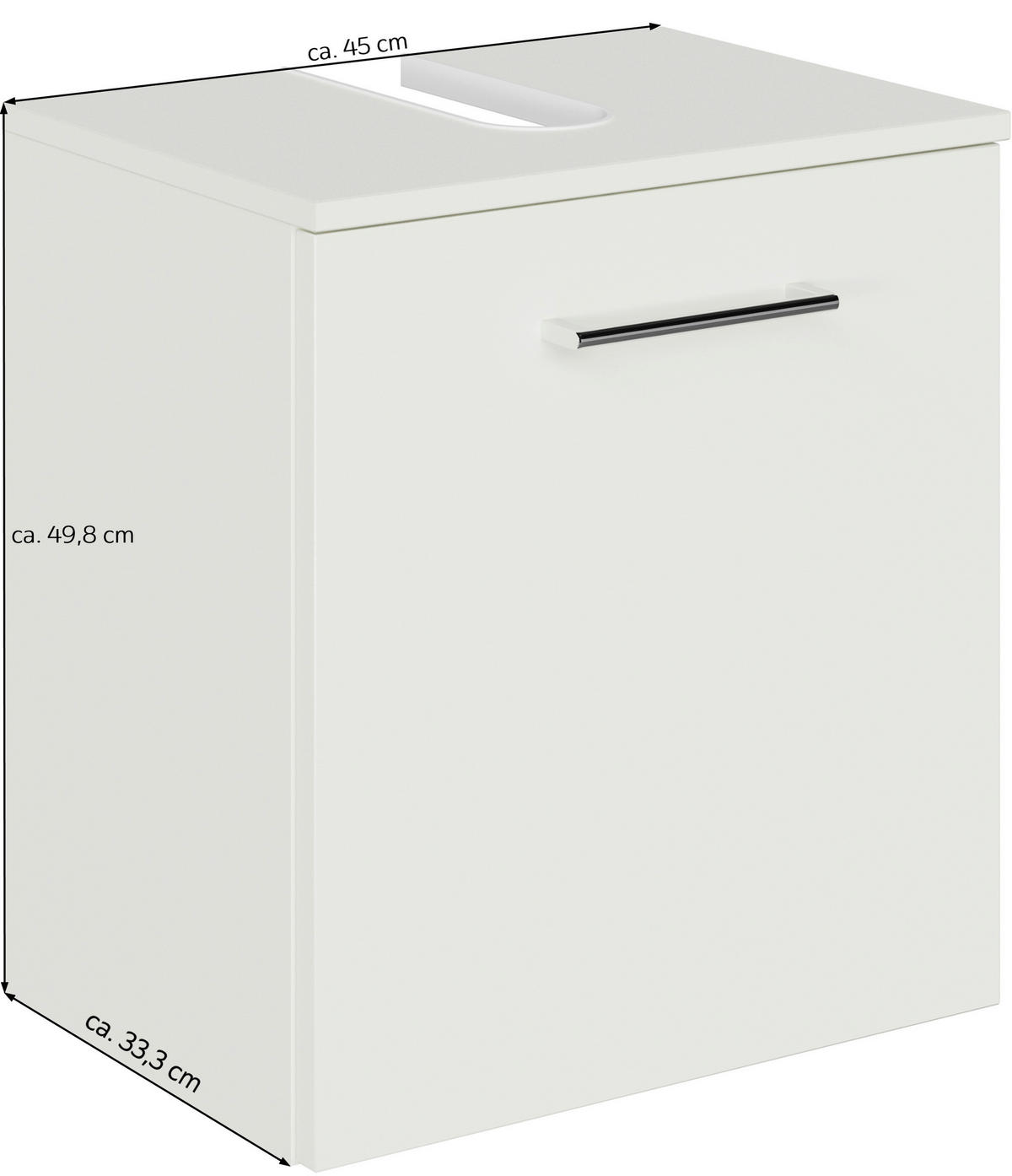 WASCHBECKENUNTERSCHRANK 45/49,8/33,3 cm  - Chromfarben/Eiche Bianco, KONVENTIONELL, Holzwerkstoff/Metall (45/49,8/33,3cm) - Sadena
