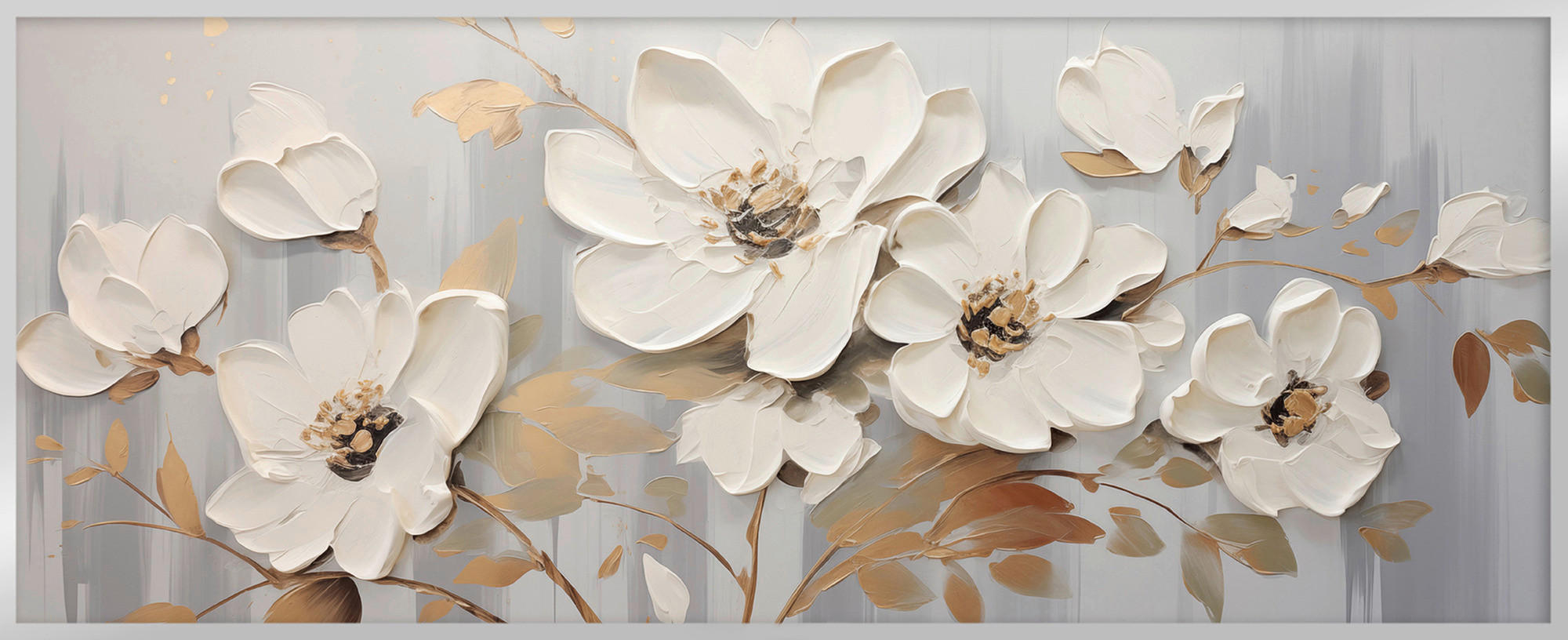 Euroart OBRAZ NA KOVU, květiny, 60/120/4 cm