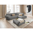 ECKSOFA  in Chenille Grau  307/224 cm  - Schwarz/Grau, KONVENTIONELL, Kunststoff/Textil (307/224cm) - Hom`in